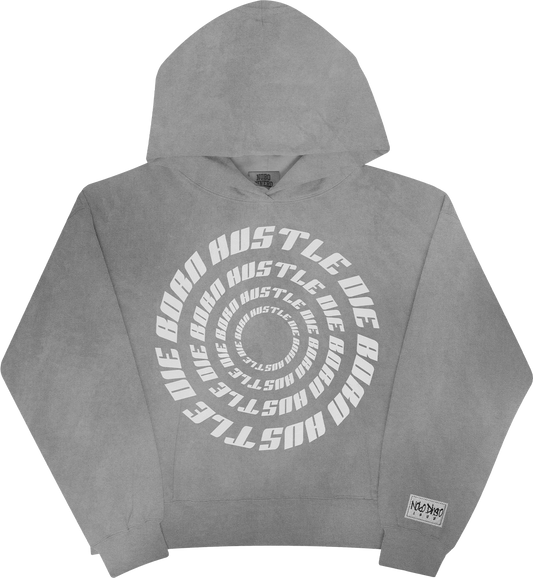 “BORN HUSTLE DIE” Hoodie grey washed