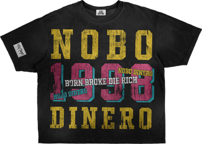 Born Broke Die Rich black wash